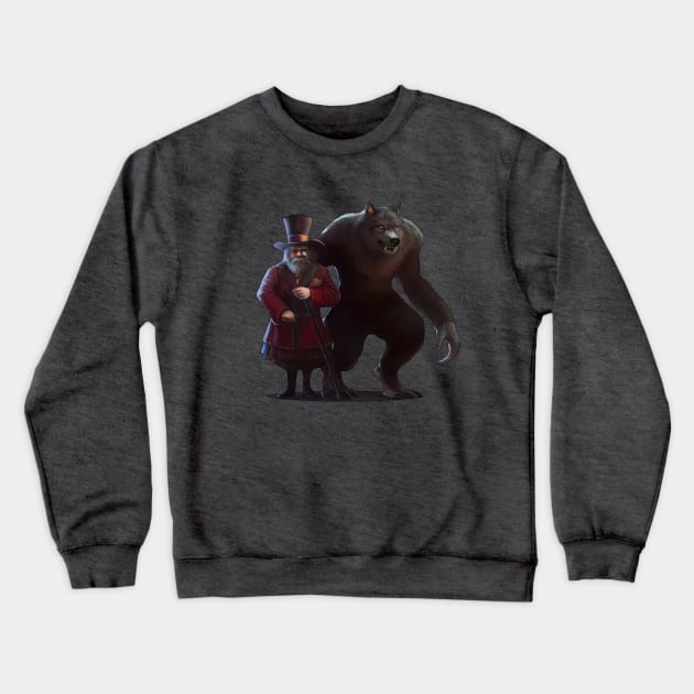 Victorian Age Dwarf Werewolf Crewneck Sweatshirt by tfernandesart